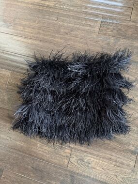 Michael Kors Black Feathered Mini Skirt size 6